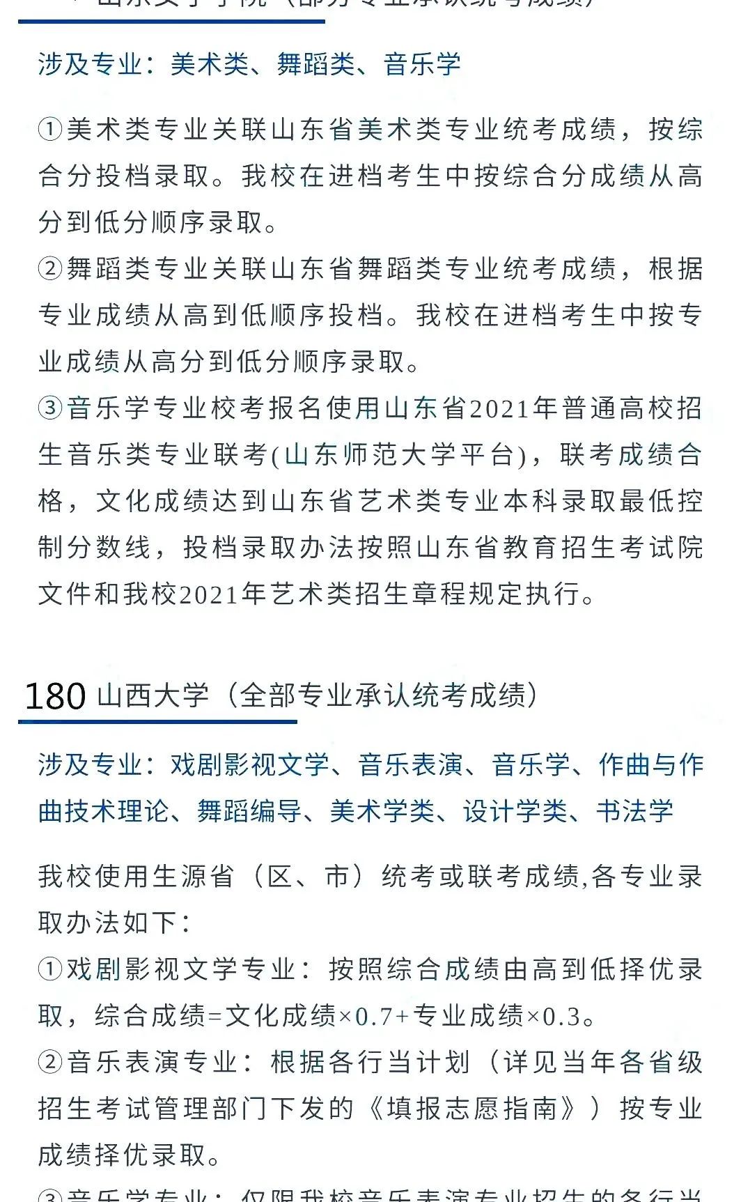 2022艺考生：艺术类承认统考院校名单（二） (http://www.hnyixiao.com/) 教育资讯 第33张