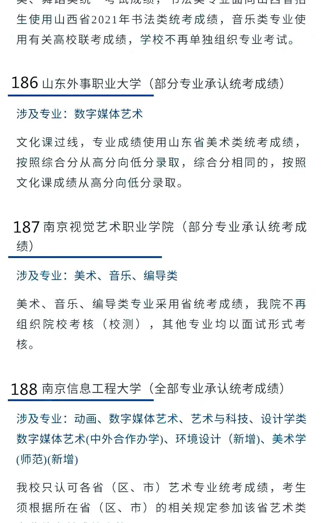 2022艺考生：艺术类承认统考院校名单（二） (http://www.hnyixiao.com/) 艺考界资讯 第36张