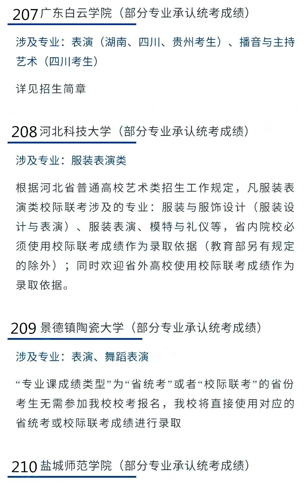 @2022艺考生：艺术类承认统考院校名单（三） (http://www.hnyixiao.com/) 艺考界资讯 第5张