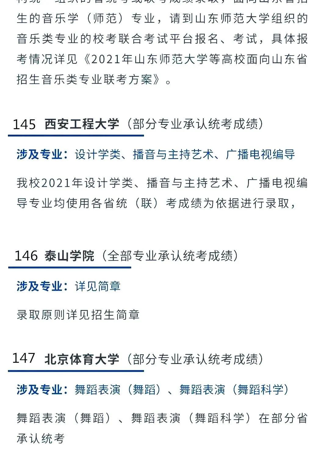 2022艺考生：艺术类承认统考院校名单（二） (http://www.hnyixiao.com/) 教育资讯 第20张