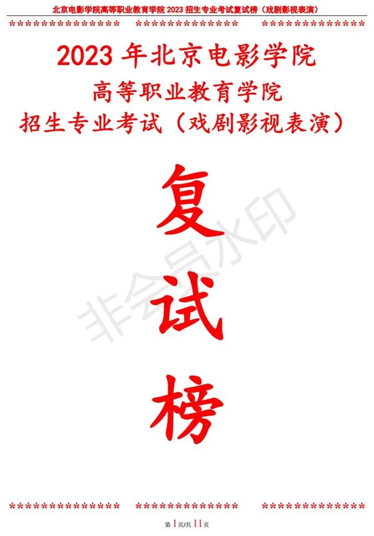 北京电影学院2023声音、视听等学院复试榜单及复试须知 (http://www.hnyixiao.com/) 艺考界资讯 第21张