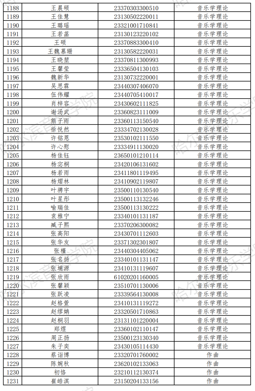 哈尔滨音乐学院2023音乐表演等4专业校考复试名单及复试安排 (http://www.hnyixiao.com/) 艺考界资讯 第29张