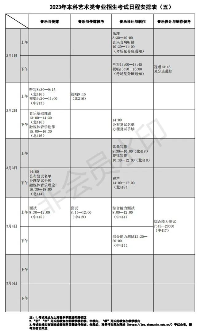 上海音乐学院、西安音乐学院2023艺术类复试名单及考试安排 (http://www.hnyixiao.com/) 艺考界资讯 第41张