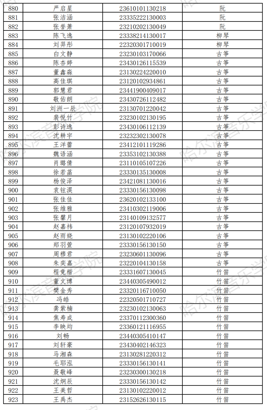 哈尔滨音乐学院2023音乐表演等4专业校考复试名单及复试安排 (http://www.hnyixiao.com/) 艺考界资讯 第22张