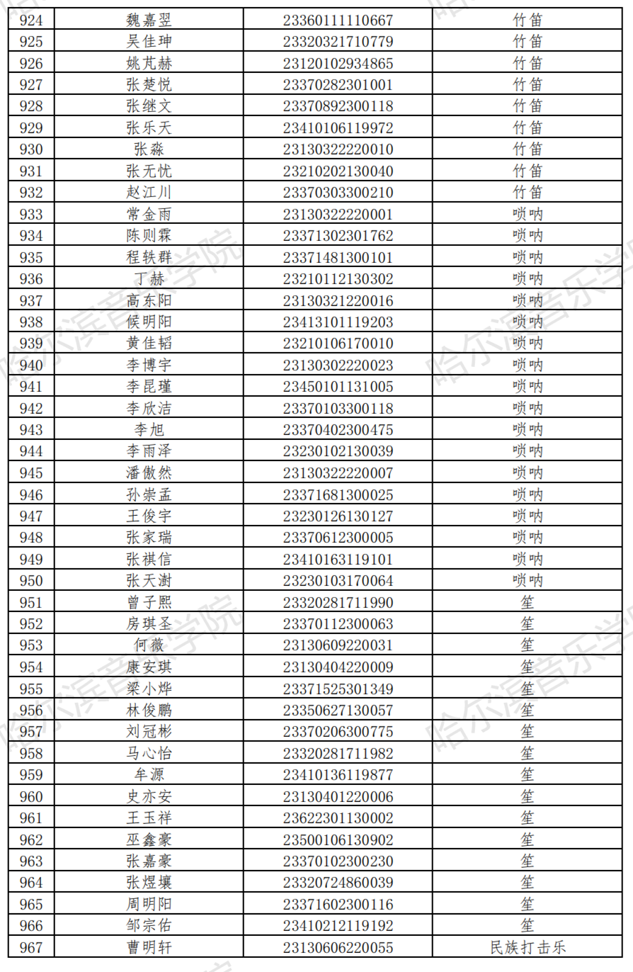 哈尔滨音乐学院2023音乐表演等4专业校考复试名单及复试安排 (http://www.hnyixiao.com/) 艺考界资讯 第23张