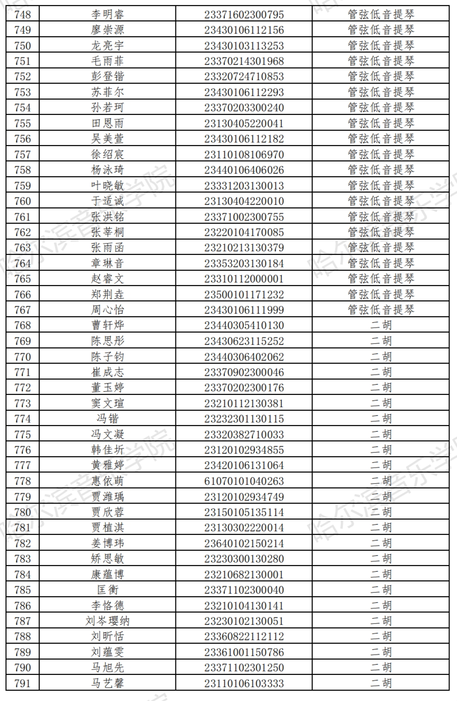 哈尔滨音乐学院2023音乐表演等4专业校考复试名单及复试安排 (http://www.hnyixiao.com/) 艺考界资讯 第19张