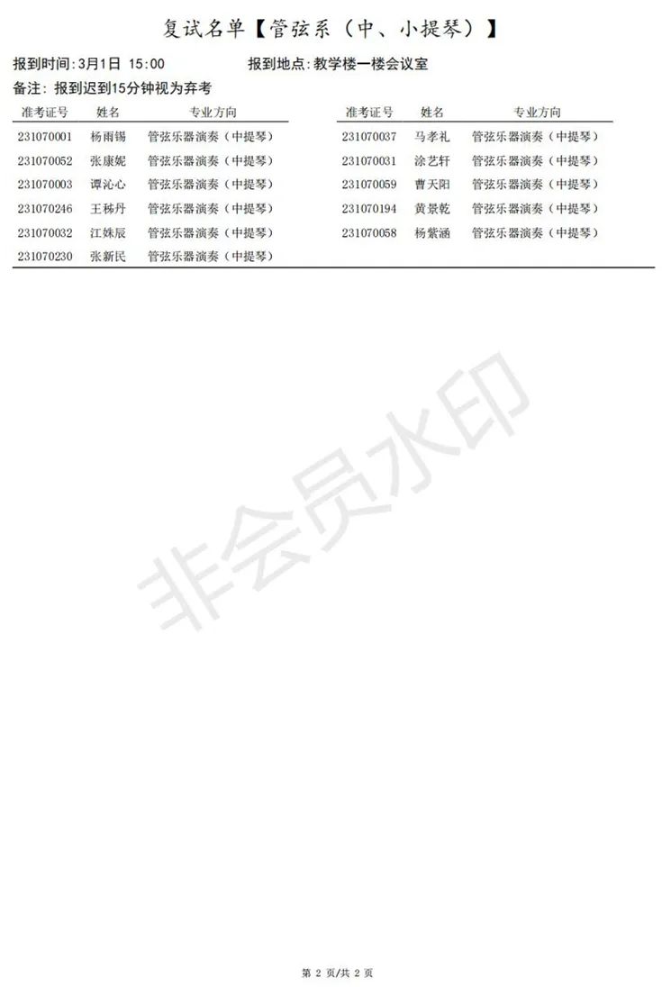 上海音乐学院、西安音乐学院2023艺术类复试名单及考试安排 (http://www.hnyixiao.com/) 艺考界资讯 第14张