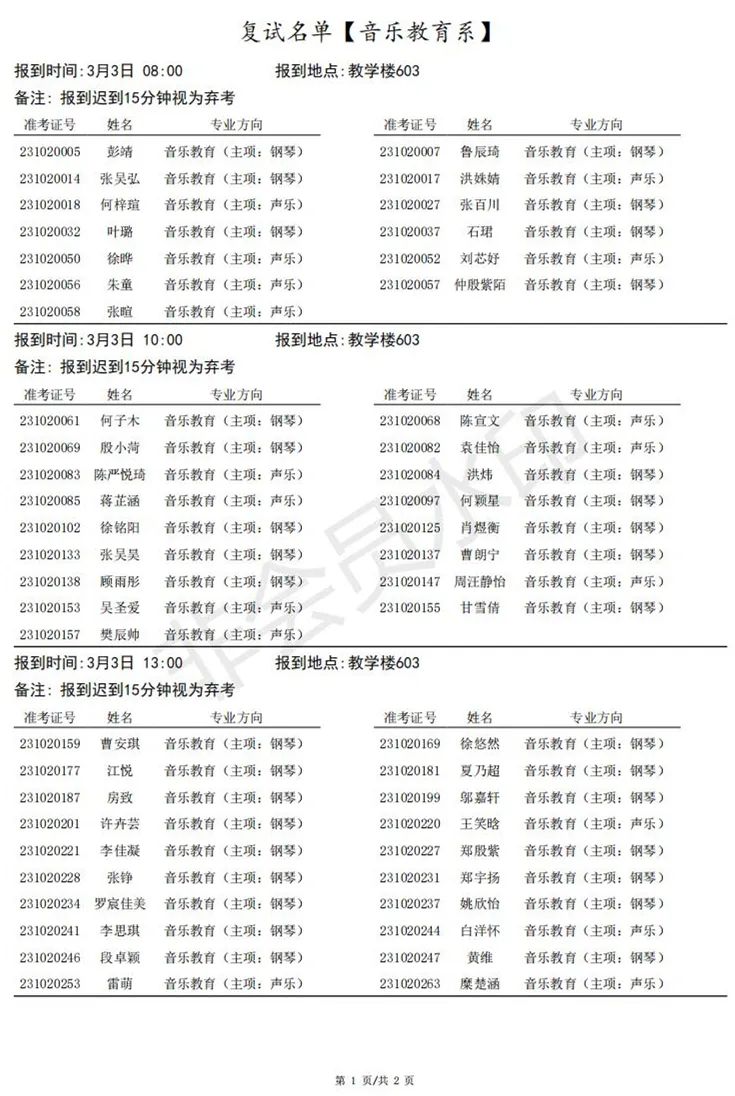 上海音乐学院、西安音乐学院2023艺术类复试名单及考试安排 (http://www.hnyixiao.com/) 艺考界资讯 第34张