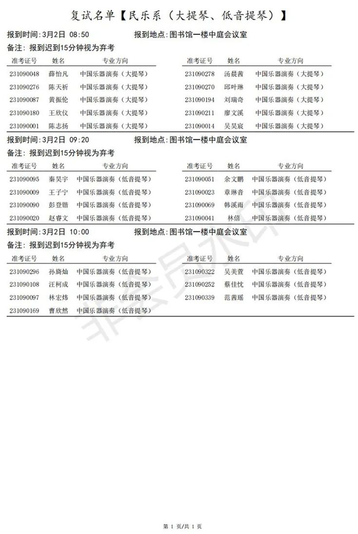 上海音乐学院、西安音乐学院2023艺术类复试名单及考试安排 (http://www.hnyixiao.com/) 艺考界资讯 第15张