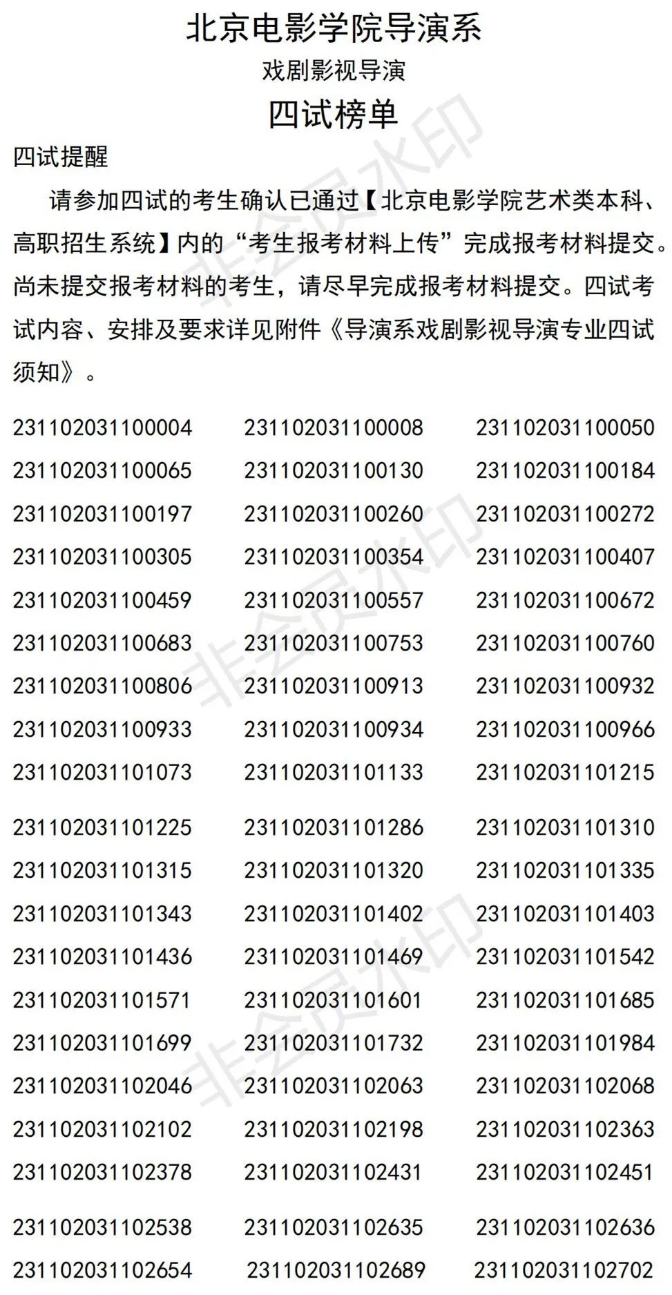 北京电影学院2023导演系四试、编导三试榜单及四试须知 (http://www.hnyixiao.com/) 艺考界资讯 第3张