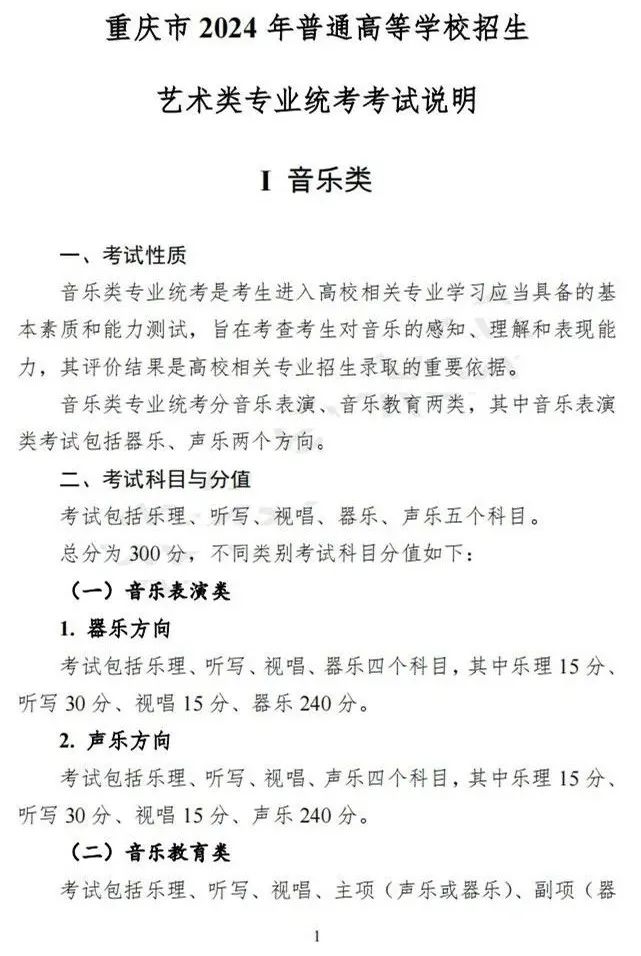 重庆、贵州2024艺术类专业统考考试说明发布 (http://www.hnyixiao.com/) 艺考界资讯 第1张