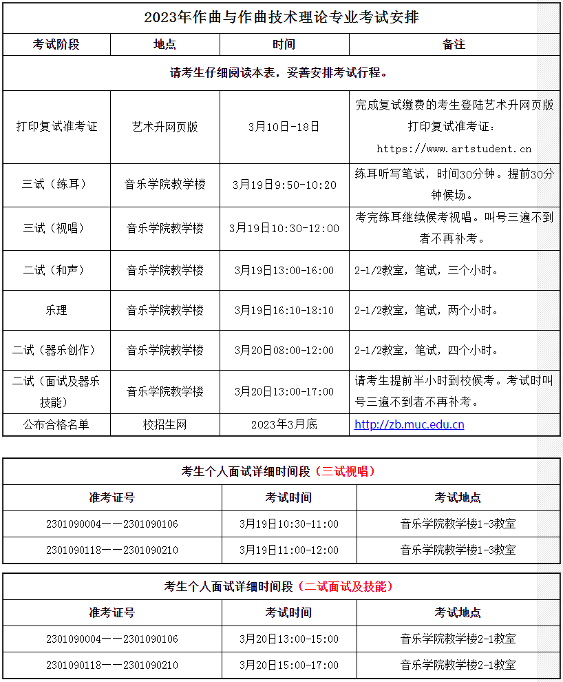 中央民族大学音乐学院2023线下复试安排 (http://www.hnyixiao.com/) 艺考界资讯 第10张