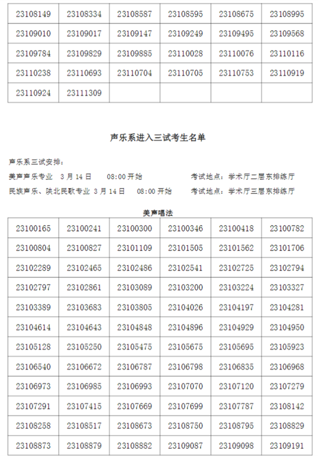 2023星海音乐学院复试、西安音乐学院三试名单发布 (http://www.hnyixiao.com/) 艺考界资讯 第8张