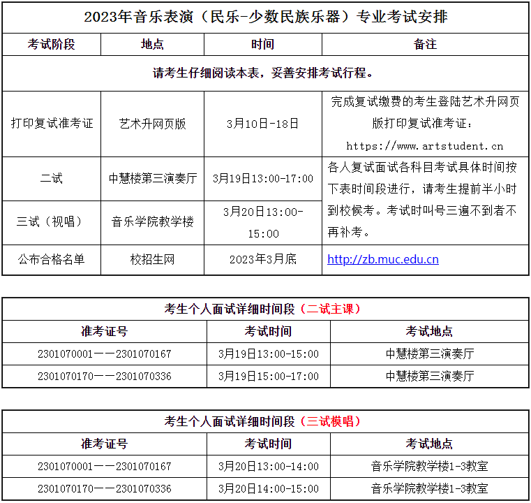 中央民族大学音乐学院2023线下复试安排 (http://www.hnyixiao.com/) 艺考界资讯 第8张