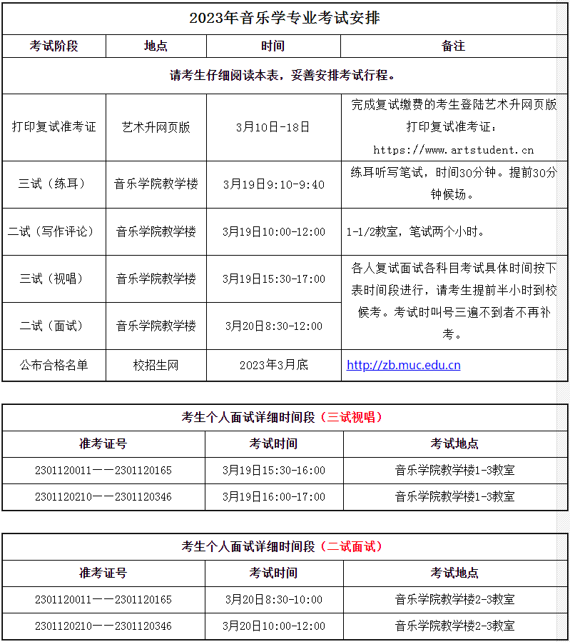 中央民族大学音乐学院2023线下复试安排 (http://www.hnyixiao.com/) 艺考界资讯 第11张
