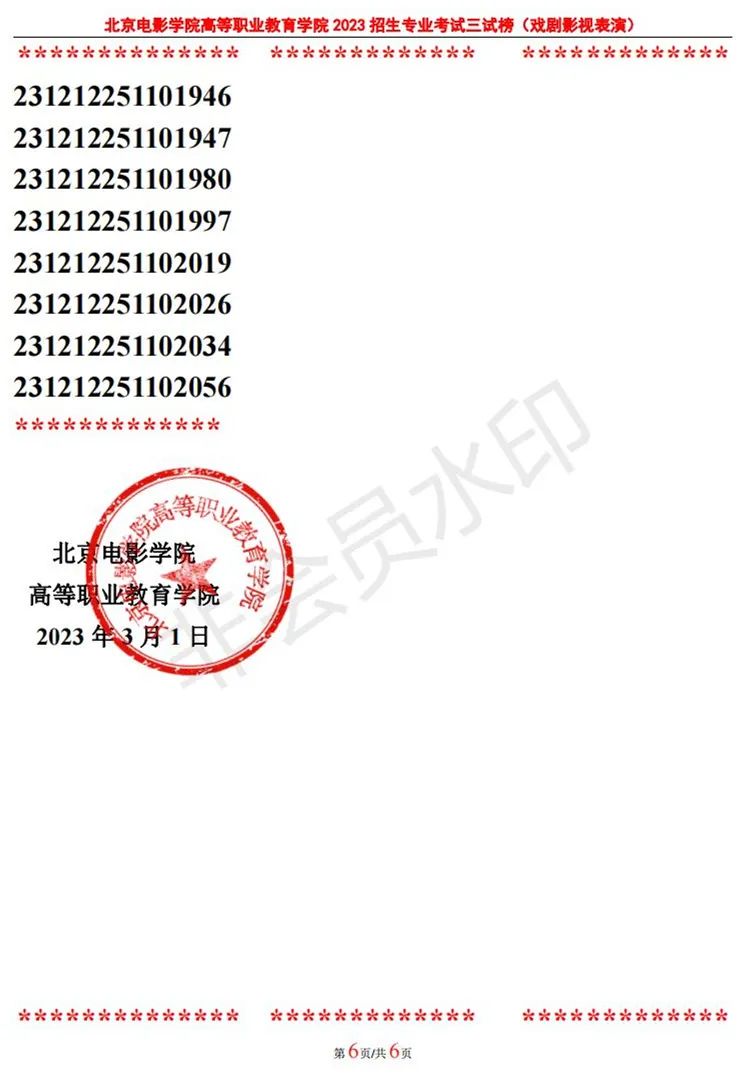 北京电影学院2023动画学院、表演学院、职教学院复试、三试榜单 (http://www.hnyixiao.com/) 艺考界资讯 第49张
