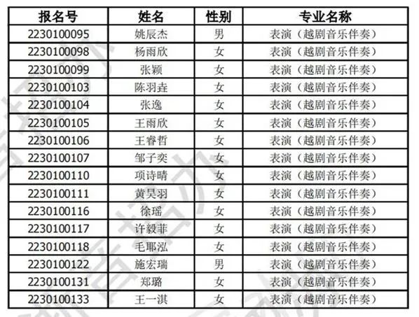 浙江音乐学院2023三位一体初审通过名单公布 (http://www.hnyixiao.com/) 艺考界资讯 第4张