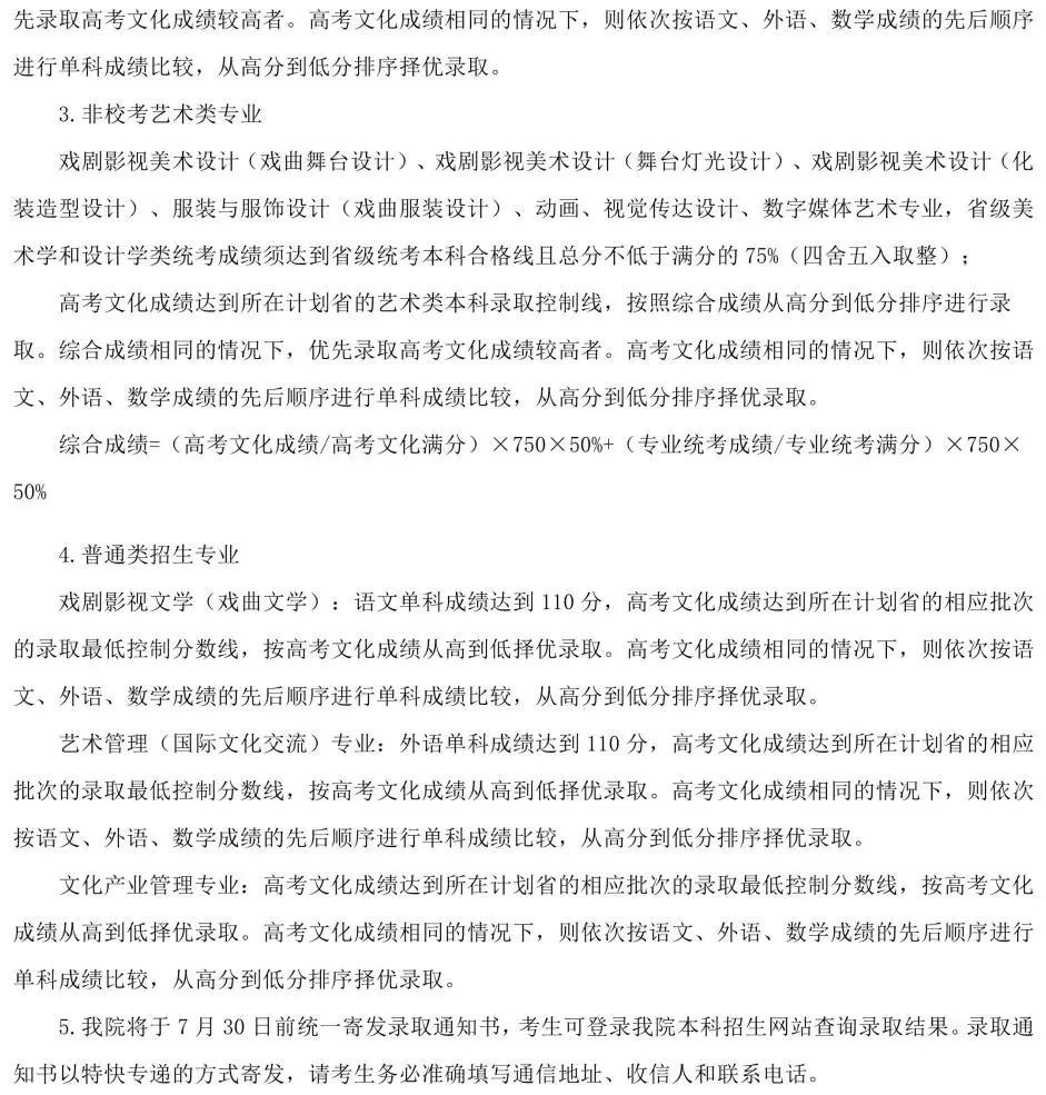 重点艺术院校2023录取规则汇总 (http://www.hnyixiao.com/) 艺考界资讯 第3张